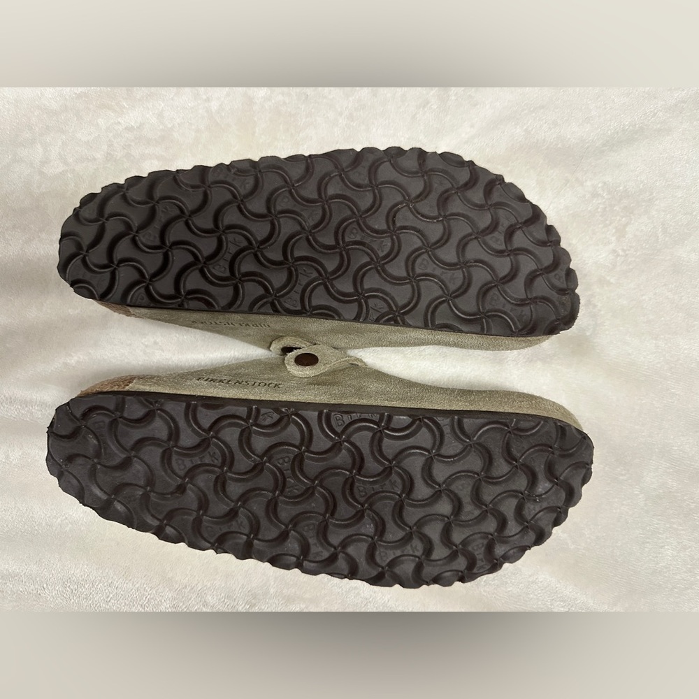 Birkenstock Boston Soft Footbed Suede Leather Clogs, Taupe, Size EU 39 Narrow - Picture 5 of 5